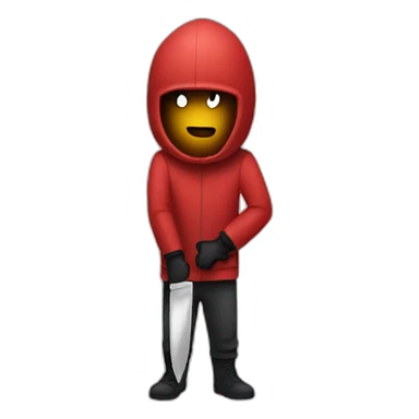 Among us red crewmate with a knife sticker