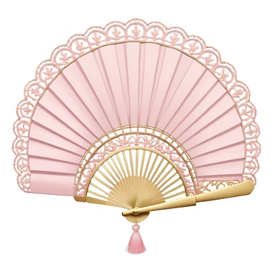 rococo pale pink fan with lace sticker