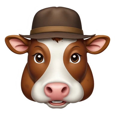 cow with a hat sticker