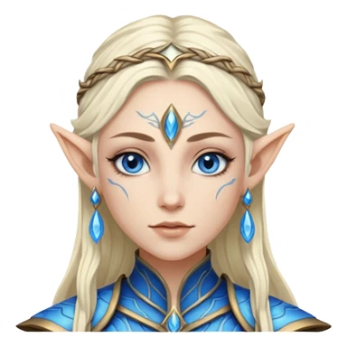 ESO female water elf with scale skin warrior with lashes and earrings sticker