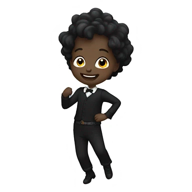 Enfant noir chauve dansant  sticker