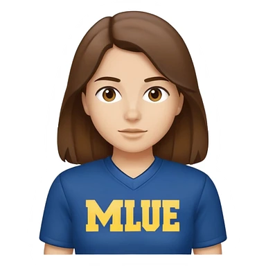 Michigan Go Blue brown hair fair skin sticker