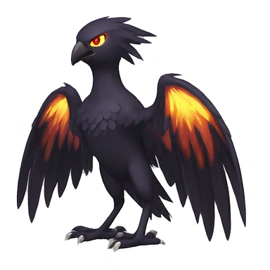 Fantasy legendary dark bird shadow-type-Phoenix Fakemon full body sticker
