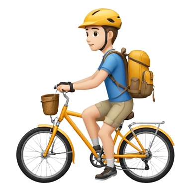 tourist on a bike with a backpack sticker