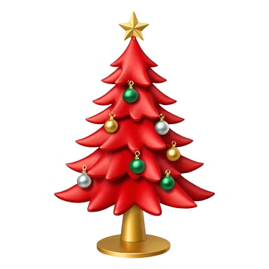 Red christmas tree sticker