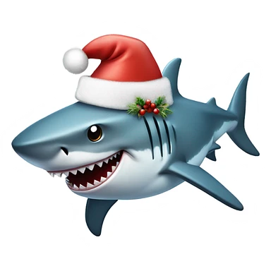 Christmas shark sticker