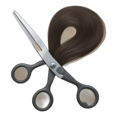 scissors and locks of hair sticker