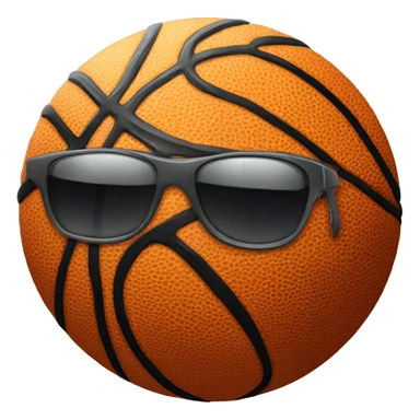Basketball with sunglasses  sticker