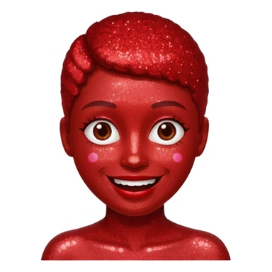 red glitter artist sticker