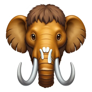 mammoth head, front view, tusks visible sticker
