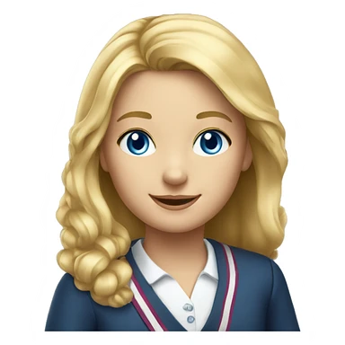  girl 10 years old blonde with blue eyes school president sticker