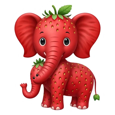 Make a  strawberry elephant sticker
