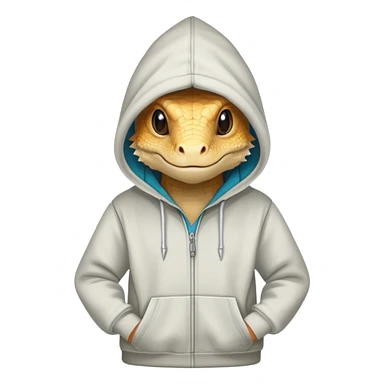 Bearded dragon wearing a hoodie sticker