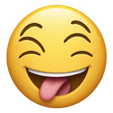 Smile emoji with side tongue and peace fingers sticker
