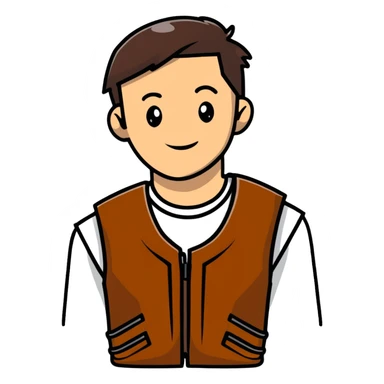 Brown leather vest sticker