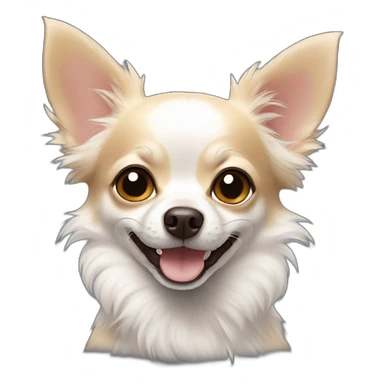 Chihuahua white furry smile sticker