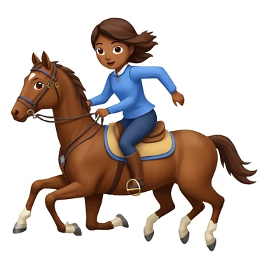 A girl on a horse that's running sticker