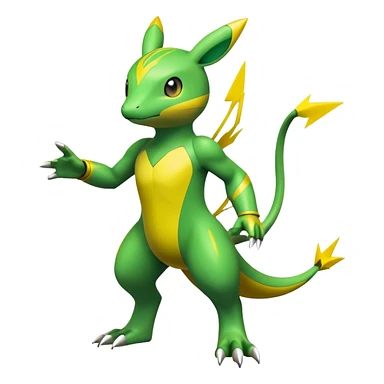  Electrike with green and yellow body and markings, electric type Pokémon (full body) sticker
