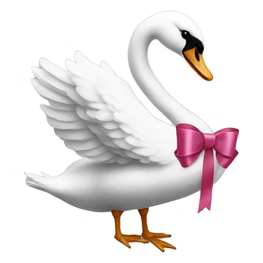swan with a ribbon sticker