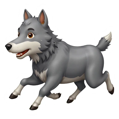 A wolf hunting a cow sticker