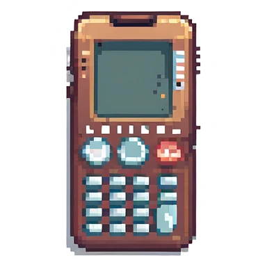 a phone in pixel art style, retro look sticker