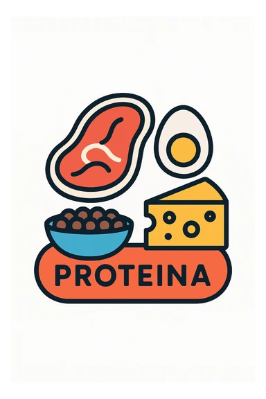 Proteine alimentari su sfondo isolato fammi un icona sticker