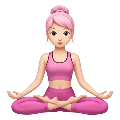 Girl with pink girl in pink yoga outfit doing yoga sticker