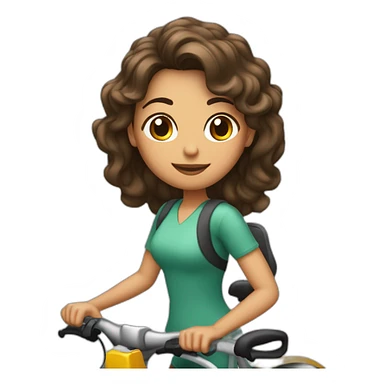 mujer morena con pelo corto montando en bicicleta sticker