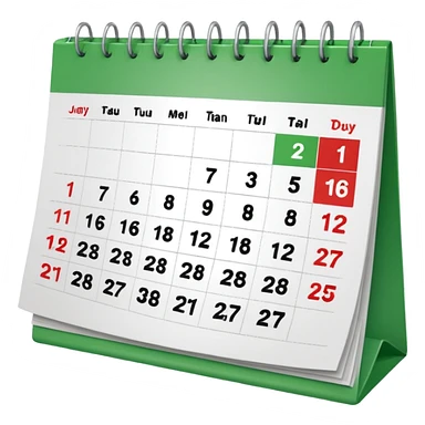 Desk calendar with green check sticker