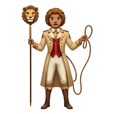Vintage circus human male lion Tamer holding whip sticker