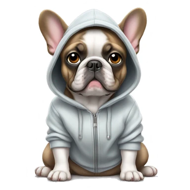 French bulldog with a hoodie sticker