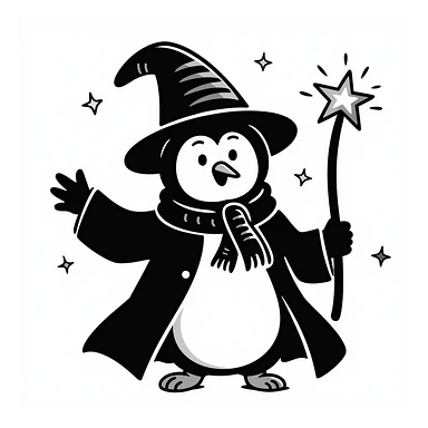 Penguin Wizard sticker