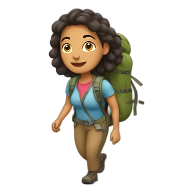 latin woman trekking in the woods sticker