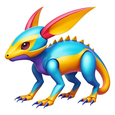  exotic tropical cyber-Protogen-Fakémon-Pokémon-Vernid-creature sticker