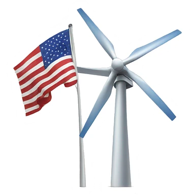 Wind turbine and usa flag sticker