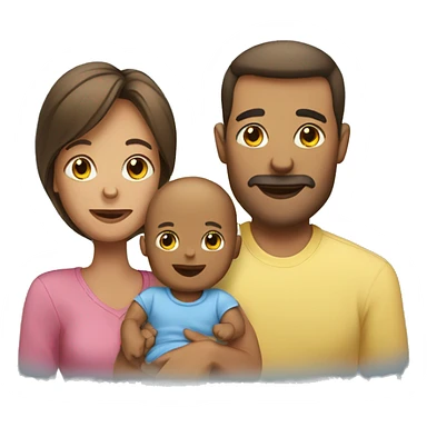 Mom and dad with baby sticker