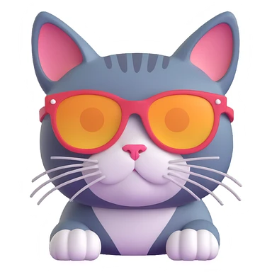 A cat wearing sunglasses sticker