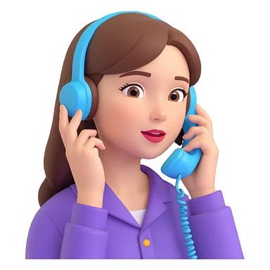 girl talking on phone bedroom background, close up pose sticker