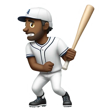 man as a baseball bat bat sticker