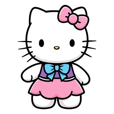 Hello kitty doing the peace sign  sticker