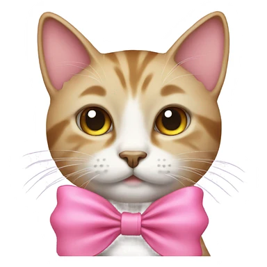 cat with pink bow sticker