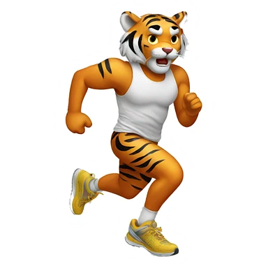 Tiger with Running shoes sticker