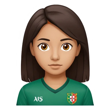 morena, cabelo liso, olhos castanho, nariz pequeno e blusa do sporting clube de portugal  sticker