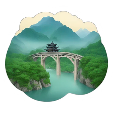 dujiangyan-chengqing mountain sticker