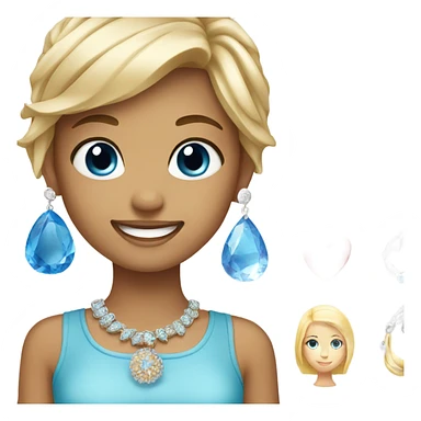 Keep this photo smiling girls with jewelry but blonde girl has blue eyes sticker