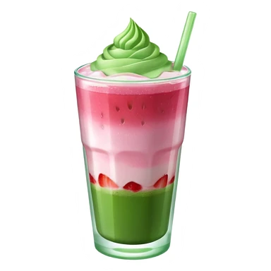 iced strawberry matcha sticker