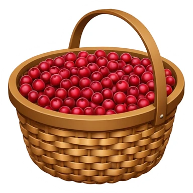 wicker basket with cranberries  sticker