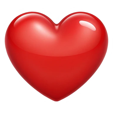 A smooth, glossy heart with soft reflections and rounded shape sticker