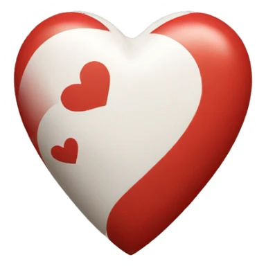 red and white heart  sticker