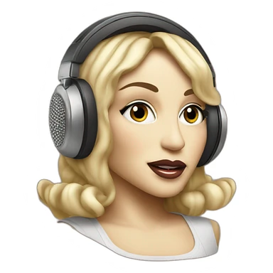 pop singer madonna wearing a wireless headset microphone sticker